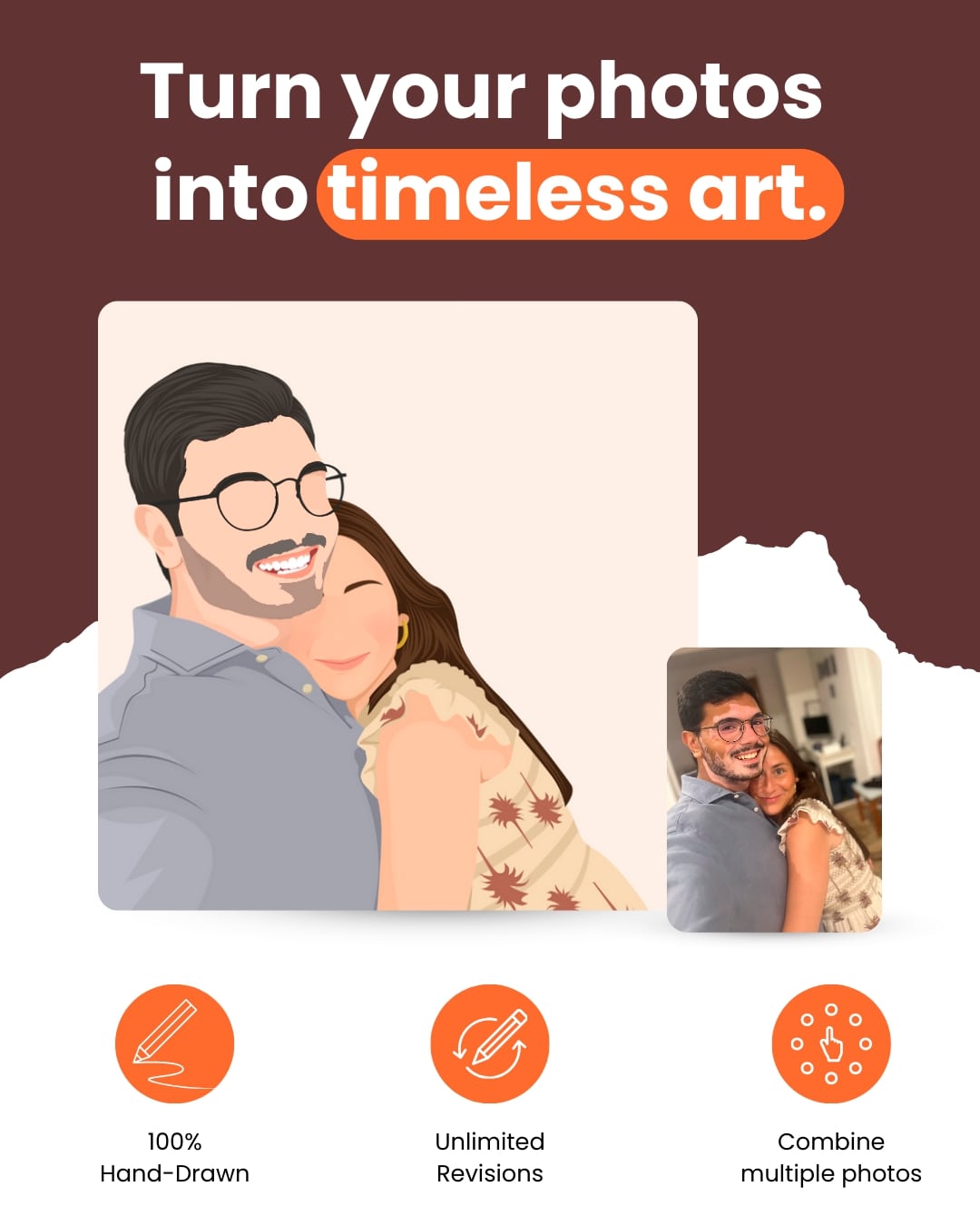 Custom Faceless Portrait from Photo - Minimal Style