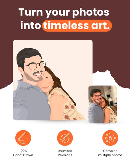 Custom Faceless Portrait from Photo - Minimal Style